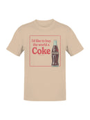 Officially Licensed Coca Cola Buy the World a Coke Graphic Men's T-shirt