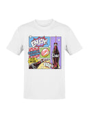 Officially Licensed Coca Cola Retro Pop Art Coke Design Men's T-shirt