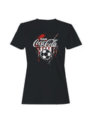 Officially Licensed Coca Cola Team Coca-Cola Soccer Splash Art Women's T-shirt