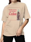 Officially Licensed Coca Cola Buy the World a Coke Graphic Women's T-shirt