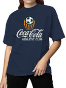 Officially Licensed Coca Cola Coca-Cola Athletic Club Soccer Logo Women's T-shirt