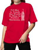 Officially Licensed Coca Cola Perfect Harmony Singing Design Women's T-shirt