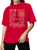 Officially Licensed Coca Cola Retro Coca-Cola Real Thing Art Women's T-shirt