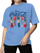 Officially Licensed Coca Cola Celebrate with Coca-Cola Artwork Women's T-shirt