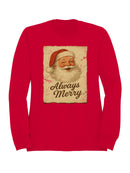 Always Merry Vintage Santa Art Men's Sweatshirt