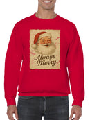 Always Merry Vintage Santa Art Men's Sweatshirt