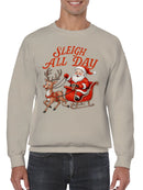 Sleigh All Day Santa & Reindeer Men's Sweatshirt