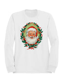 Jolly Santa with Holly Wreath Men's Sweatshirt