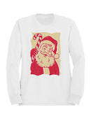 Retro Santa with Candy Cane Men's Sweatshirt