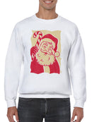 Retro Santa with Candy Cane Men's Sweatshirt