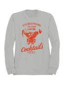 Santa in Cocktail Glass Holiday Fun Men's Sweatshirt