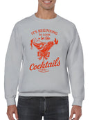 Santa in Cocktail Glass Holiday Fun Men's Sweatshirt