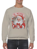 Cheerful Santa Claus with Reindeer Men's Sweatshirt