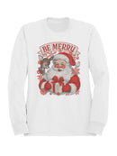 Cheerful Santa Claus with Reindeer Men's Sweatshirt