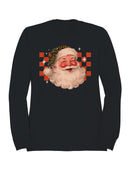 Retro Santa with Leopard Hat Men's Sweatshirt