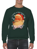 Santa Claus Beard Love Design Men's Sweatshirt