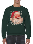 Feelin' Jolly Santa Design Men's Sweatshirt