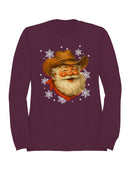 Cowboy Santa Festive Snowflakes Men's Sweatshirt