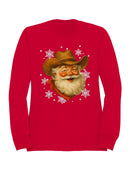 Cowboy Santa Festive Snowflakes Men's Sweatshirt