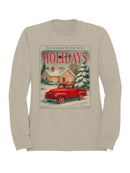 Vintage Holiday Red Truck Scene Women's Sweatshirt