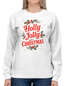 Holly Jolly Christmas Design Women's Sweatshirt