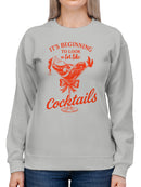 Santa in Cocktail Glass Holiday Fun Women's Sweatshirt