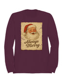 Always Merry Vintage Santa Art Women's Sweatshirt