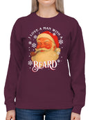 Santa Claus Beard Love Design Women's Sweatshirt