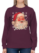 Feelin' Jolly Santa Design Women's Sweatshirt