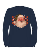 Retro Santa with Leopard Hat Women's Sweatshirt