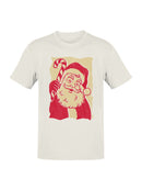 Retro Santa with Candy Cane Men's T-shirt