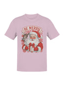 Cheerful Santa Claus with Reindeer Men's T-shirt