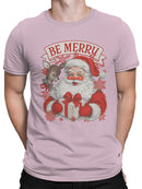 Cheerful Santa Claus with Reindeer Men's T-shirt