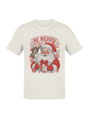 Cheerful Santa Claus with Reindeer Men's T-shirt