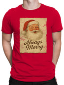 Always Merry Vintage Santa Art Men's T-shirt