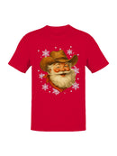 Cowboy Santa Festive Snowflakes Men's T-shirt