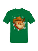 Cowboy Santa Festive Snowflakes Men's T-shirt