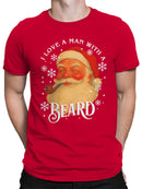 Santa Claus Beard Love Design Men's T-shirt