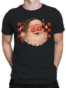 Retro Santa with Leopard Hat Men's T-shirt