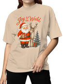 Joy to the World Santa Design Women's T-shirt