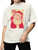 Retro Santa with Candy Cane Women's T-shirt