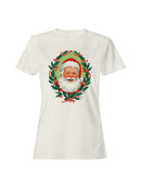 Jolly Santa with Holly Wreath Women's T-shirt