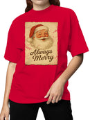 Always Merry Vintage Santa Art Women's T-shirt