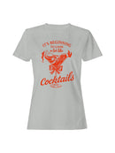 Santa in Cocktail Glass Holiday Fun Women's T-shirt