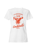 Santa in Cocktail Glass Holiday Fun Women's T-shirt