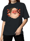 Retro Santa with Leopard Hat Women's T-shirt