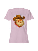 Cowboy Santa Festive Snowflakes Women's T-shirt