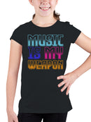 Music Is My Weapon Retro Design Youth's T-shirt