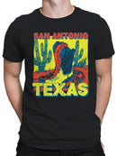 Bold San Antonio Texas Cactus Art Men's T-shirt