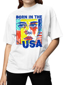 Bold Artistic "Born in the USA" Design Women's T-shirt